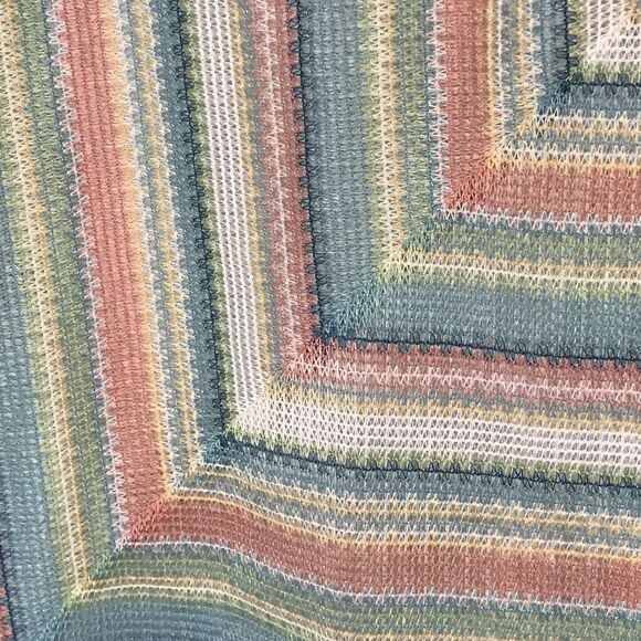 Alfred Dunner Pastel Lined Mesh Top Women's L Short Sleeve Scoop Neck Blouse - Picture 3 of 8